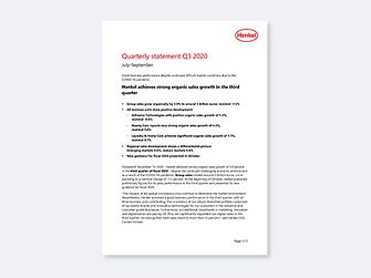 Quarterly Statement Q3 2020