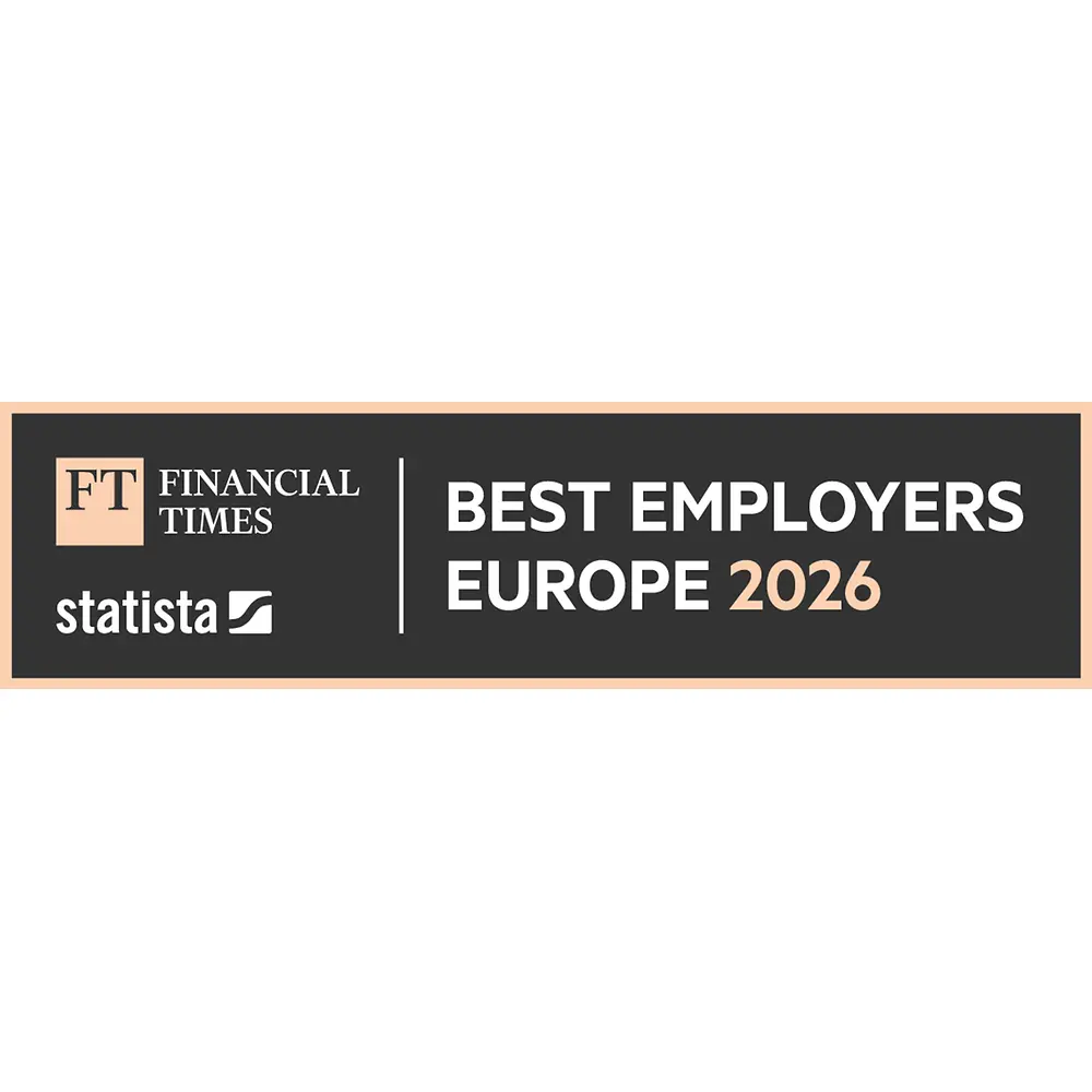 Logotip nagrade „Best employers Europe 2026”.