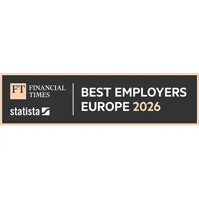 Logotip nagrade „Best employers Europe 2026”.