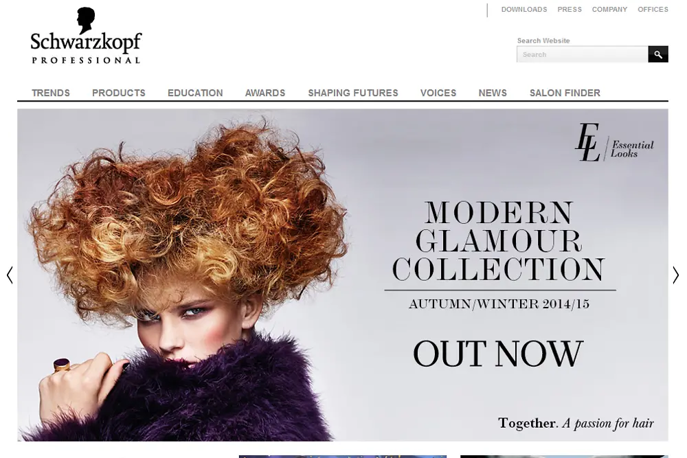 Schwarzkopf professional web stranica